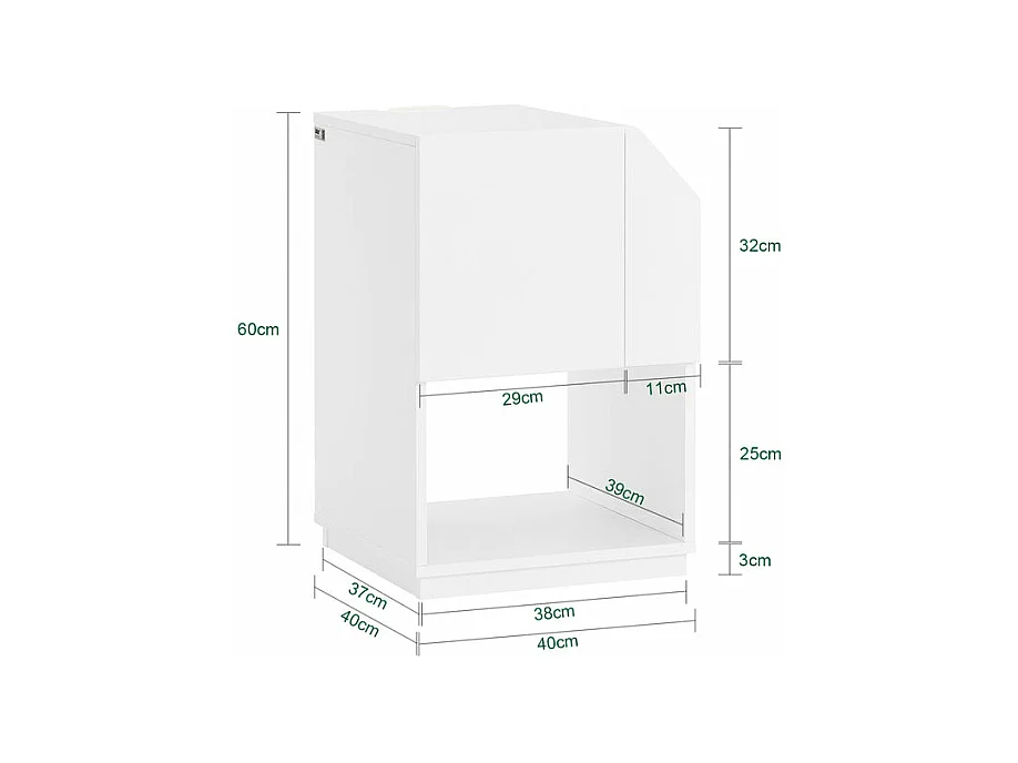 SoBuy FBT136-W Table de Chevet Table de Nuit Bout de Canapé Table d'Appoint Table Téléphone Table de Café Table Basse