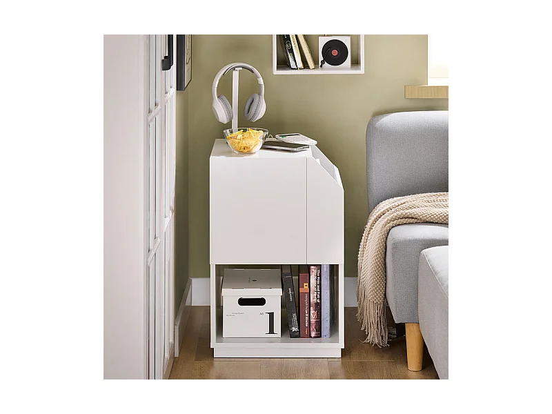 SoBuy FBT136-W Table de Chevet Table de Nuit Bout de Canapé Table d'Appoint Table Téléphone Table de Café Table Basse