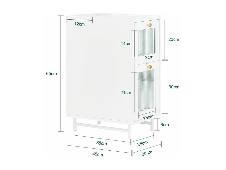 Stolik kawowy z 2 szufladami, stolik nocny FBT139-W