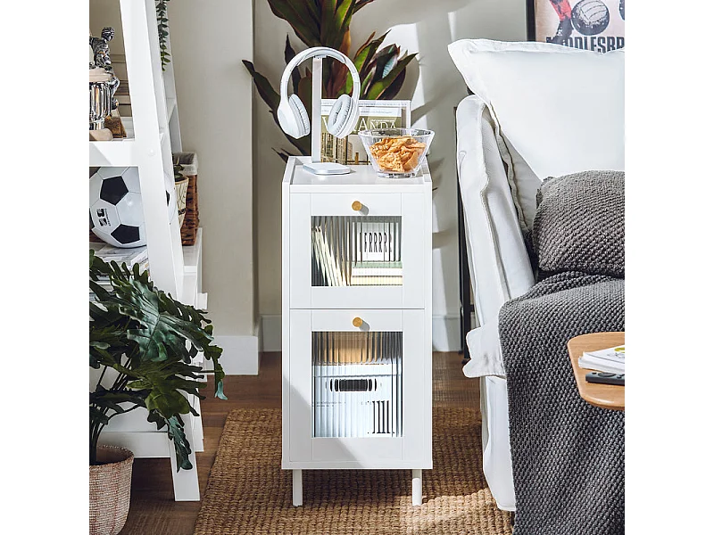 Stolik kawowy z 2 szufladami, stolik nocny FBT139-W