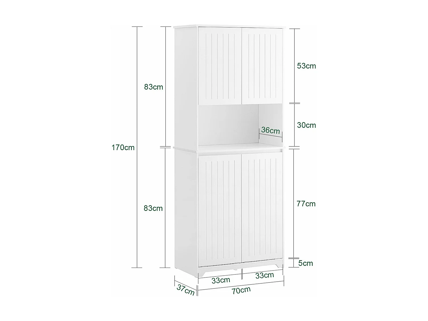 Mueble Columna de Baño con 2 Estantes BZR150-W SoBuy ES