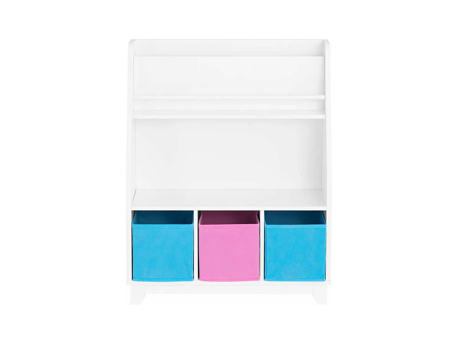 SoBuy KMB34-F Bibliothèque Étagère à Livres Étagère de Rangement Jouets pour Enfants Porte-revues avec Compartiments de Rangement et 3 Paniers 63x28x80 cm