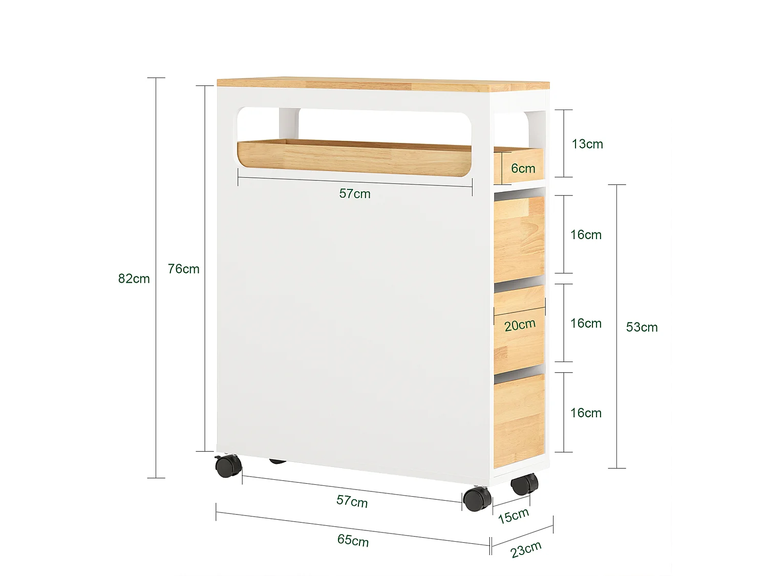 SoBuy BZR54-WN Meuble Étroit, Support Papier Toilette, Armoire Toilettes, avec 1 Plateau Amovible