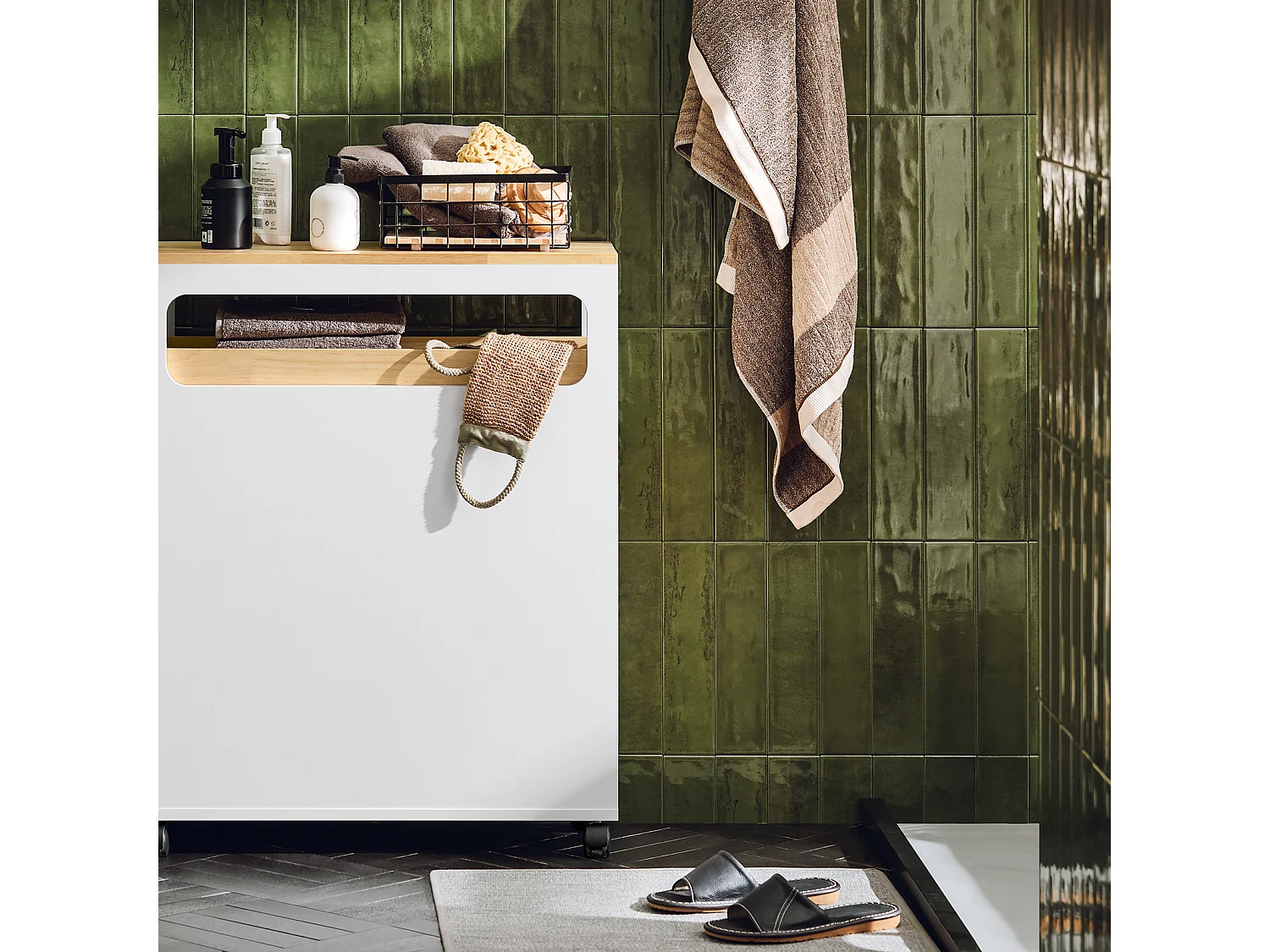 SoBuy BZR54-WN Meuble Étroit, Support Papier Toilette, Armoire Toilettes, avec 1 Plateau Amovible