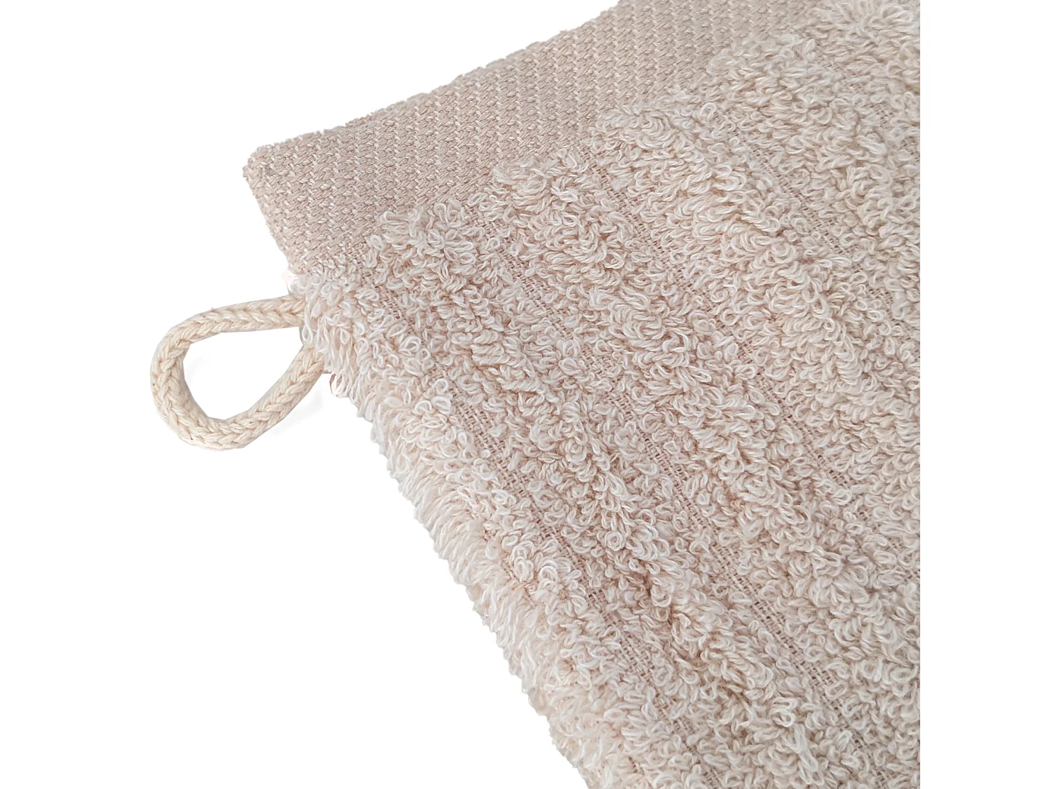 Lot de 2 gants de toilette uni coton 16x21 cm SPECTRE beige