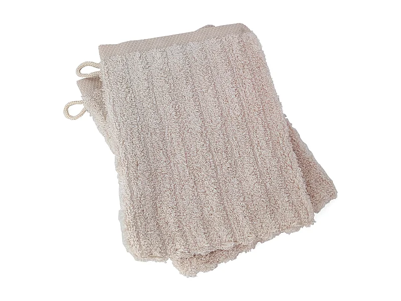 Lot de 2 gants de toilette uni coton 16x21 cm SPECTRE beige