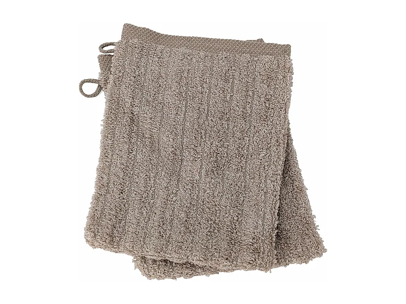 Lot de 2 gants de toilette uni coton 16x21 cm SPECTRE marron