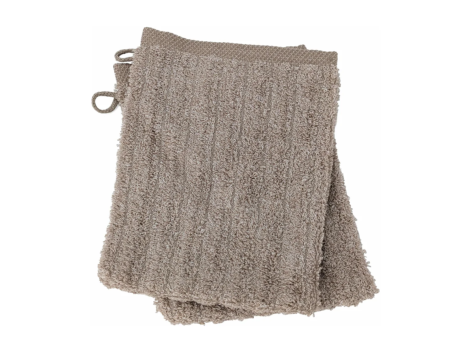 Lot de 2 gants de toilette uni coton 16x21 cm SPECTRE marron