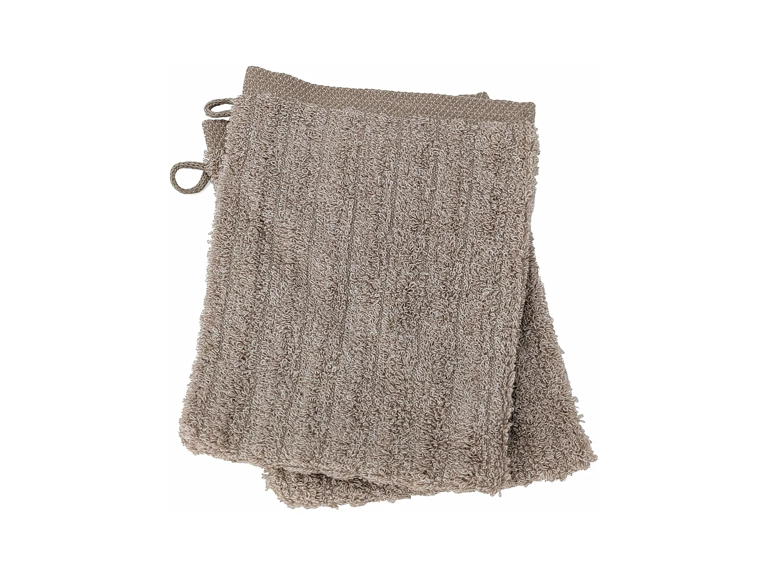 Lot de 2 gants de toilette uni coton 16x21 cm SPECTRE marron