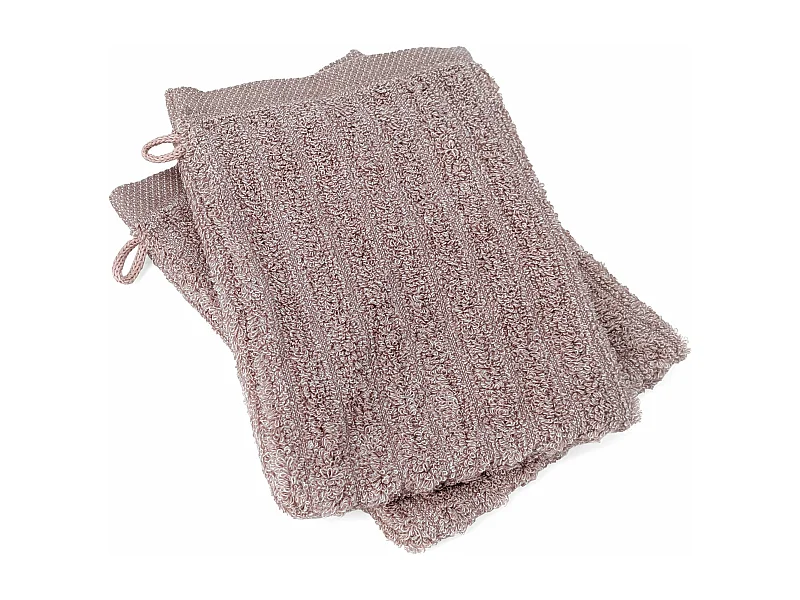 Lot de 2 gants de toilette uni coton 16x21 cm SPECTRE rose