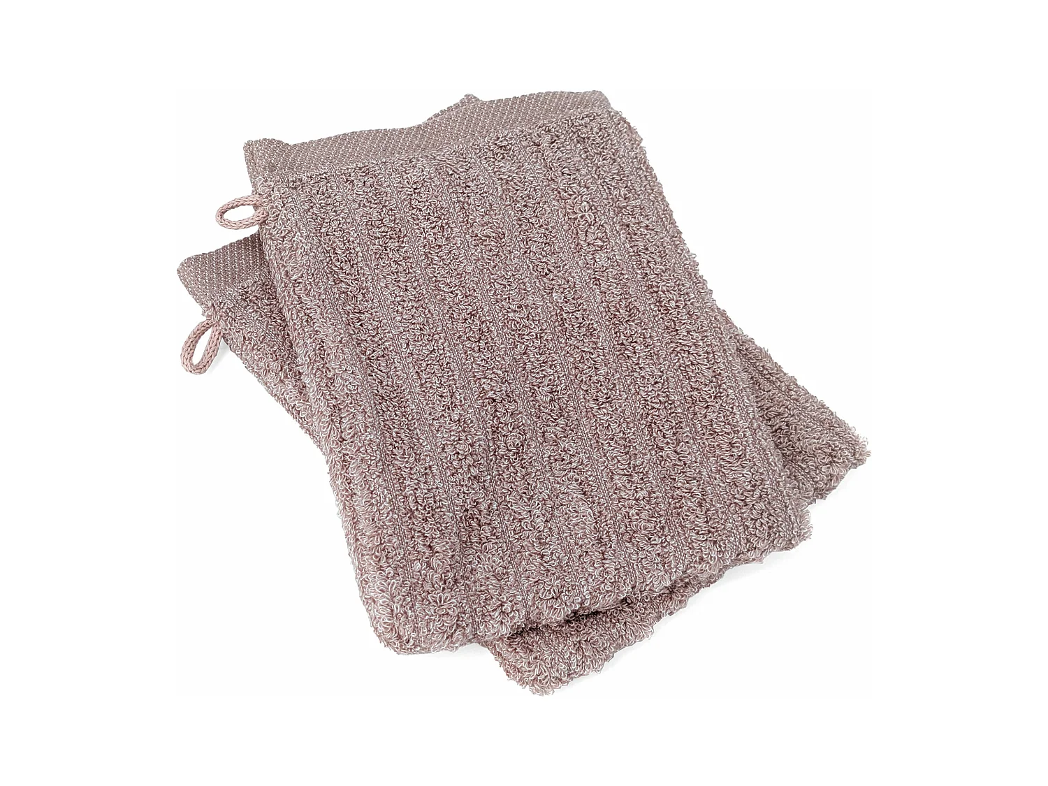 Lot de 2 gants de toilette uni coton 16x21 cm SPECTRE rose