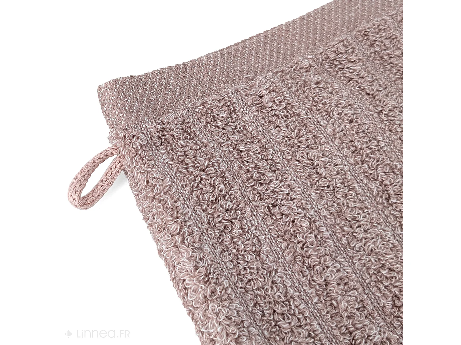 Lot de 2 gants de toilette uni coton 16x21 cm SPECTRE rose