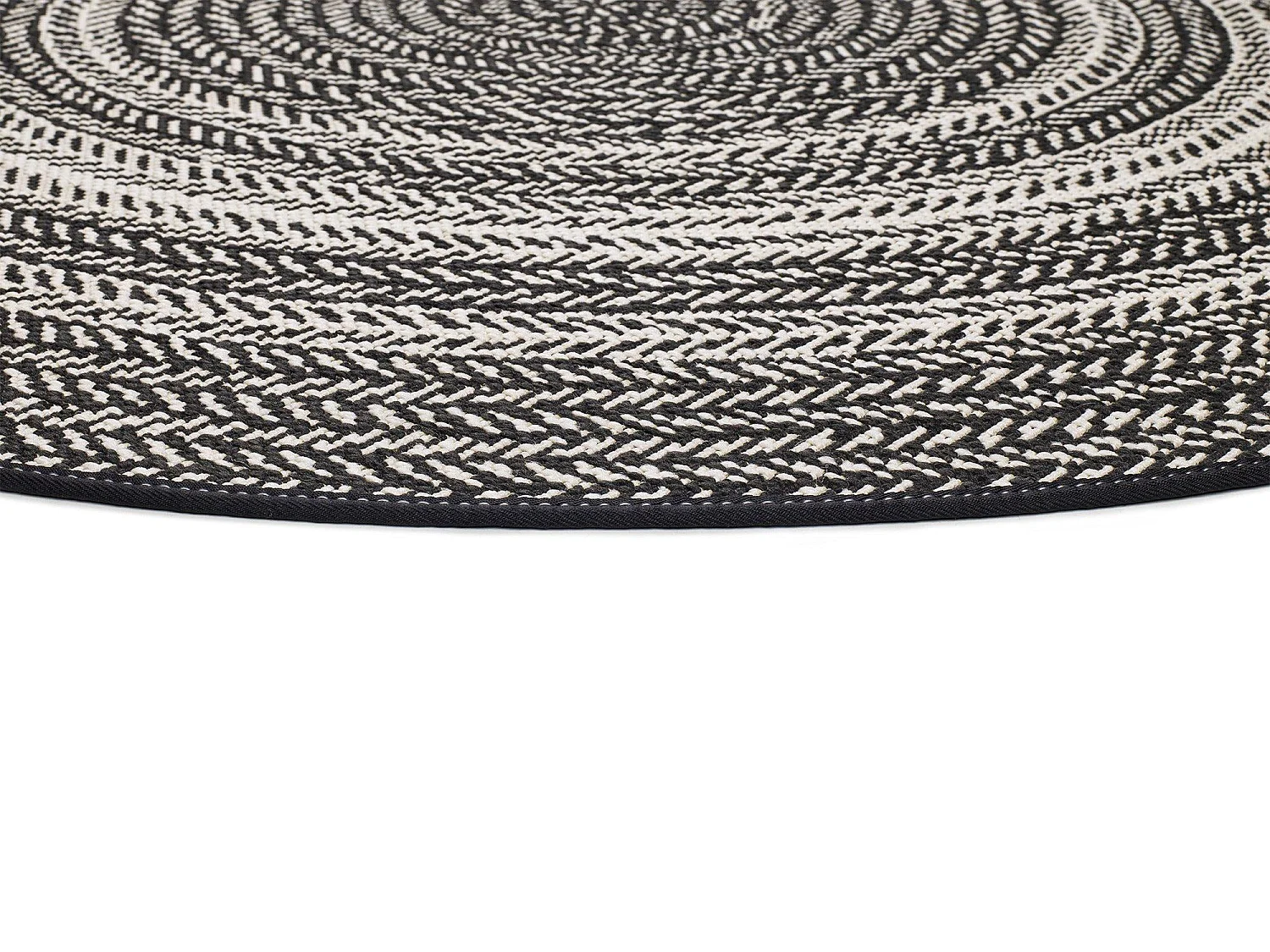 Alfombra exterior redonda - intérieur-extérieur - negro - diam.120 cm - SILVANA