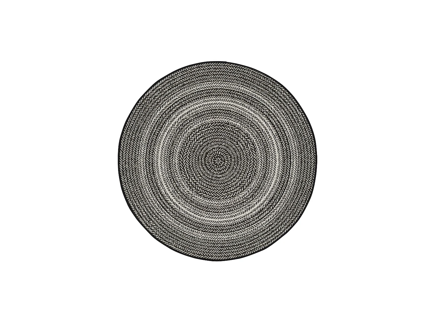 Tapis extérieur rond - intérieur-extérieur - noir - diam.120 cm - SILVANA
