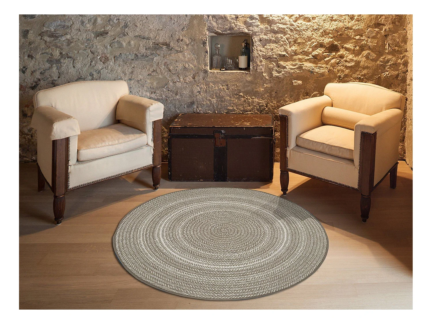 Rundteppich - Indoor-Outdoor - lienen - D.120 cm - SILVANA