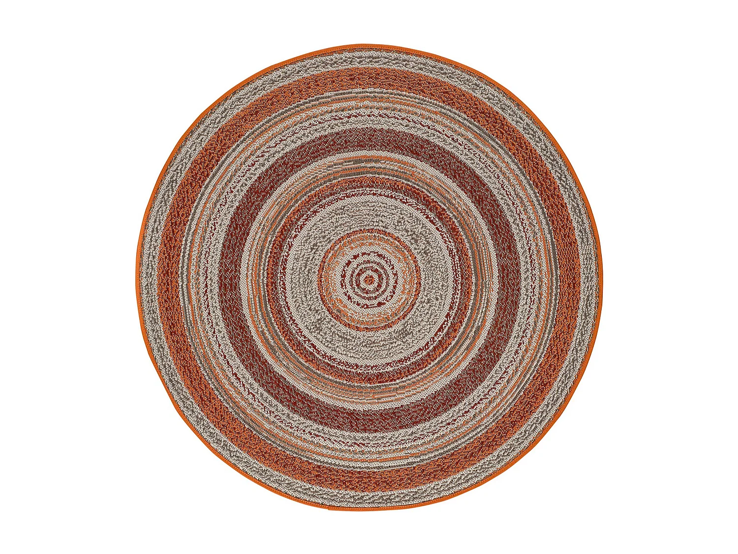 Tapis extérieur rond - intérieur-extérieur - orange - diam.120 cm - VERDI
