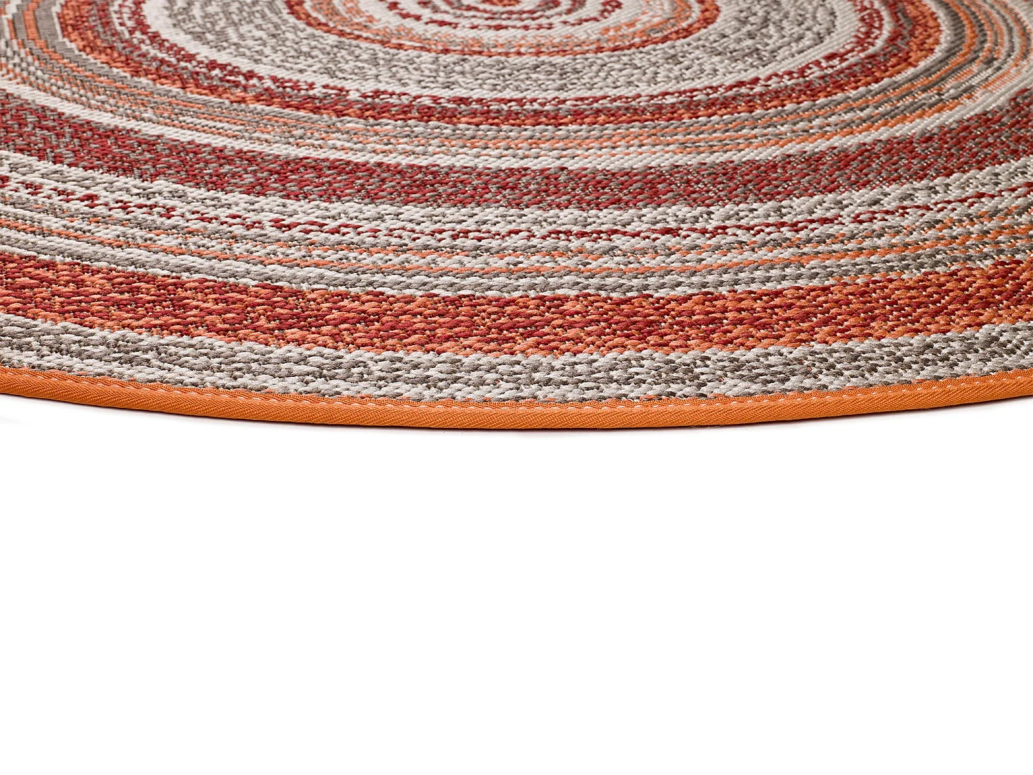 Tapis extérieur rond - intérieur-extérieur - orange - diam.120 cm - VERDI