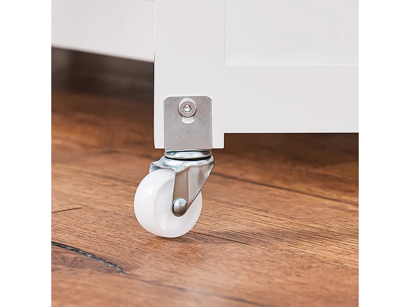 SoBuy Centraal keukeneiland met opbergruimte, dressoir, keukenkast met opklapbaar werkblad, 2 kasten, 4 deuren, 102x72x92 cm, wit KNL10-WN