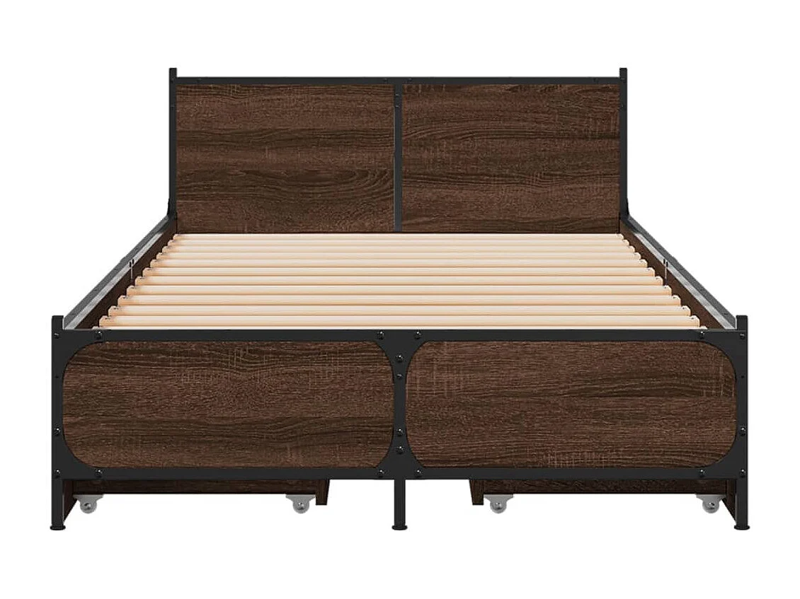 Bettgestell mit Schubladen Braun Eichen-Optik 100x200 cm