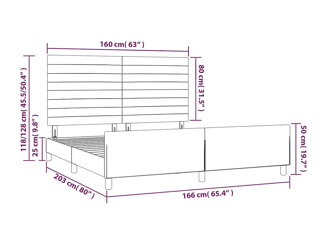 Giroletto senza Materasso Crema 160x200 cm in Tessuto