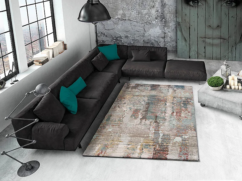 Tapis intérieur - abstrait - multicolore - 80 x 150 cm - AMIRA