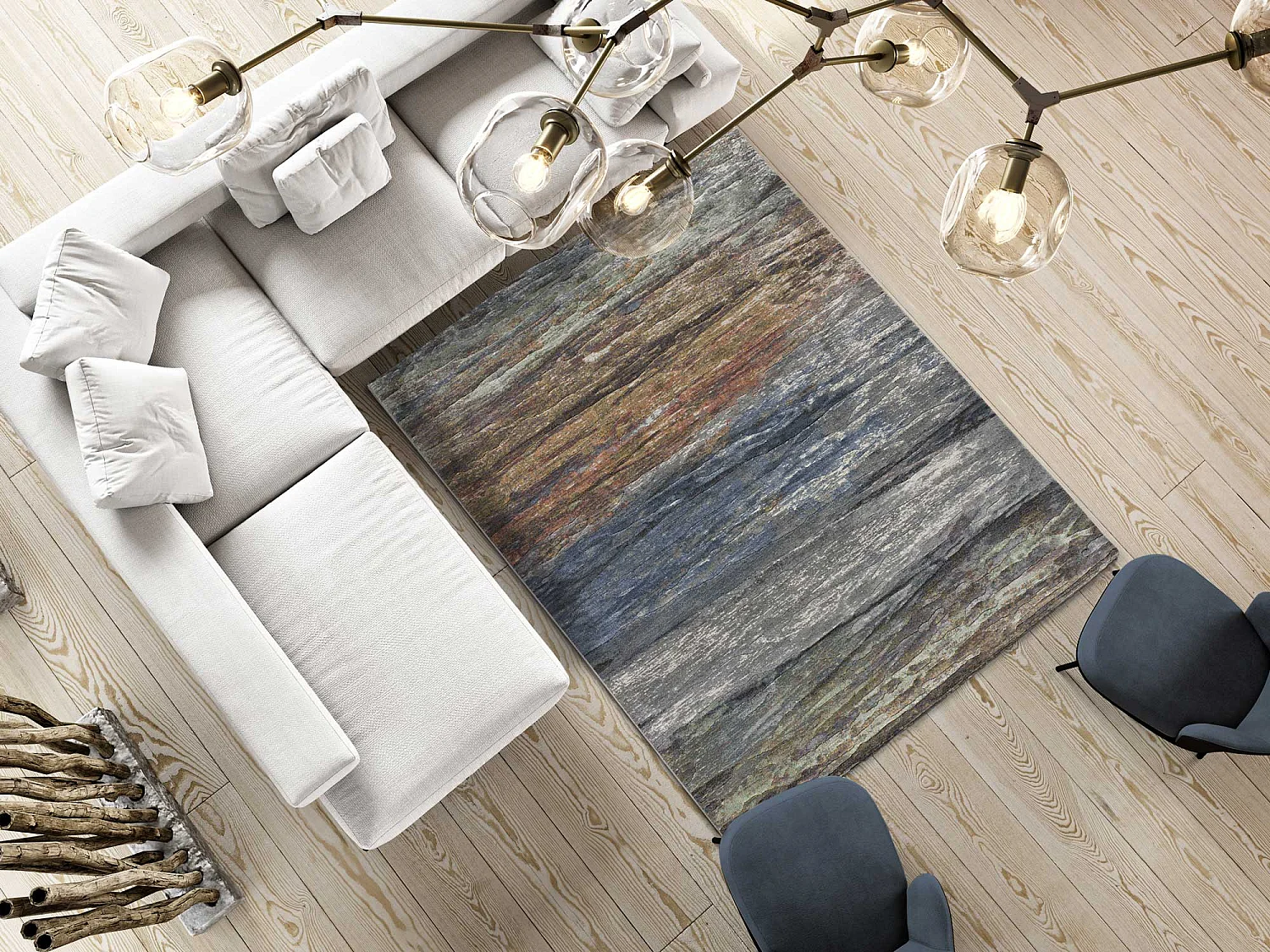 Tapete interior - abstrato - multicolorido - 133 x 195 cm - VICTORIA