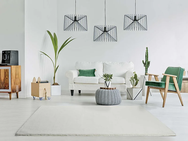 Tapete interior - shaggy liso - branco - 120 x 180 cm - FOX