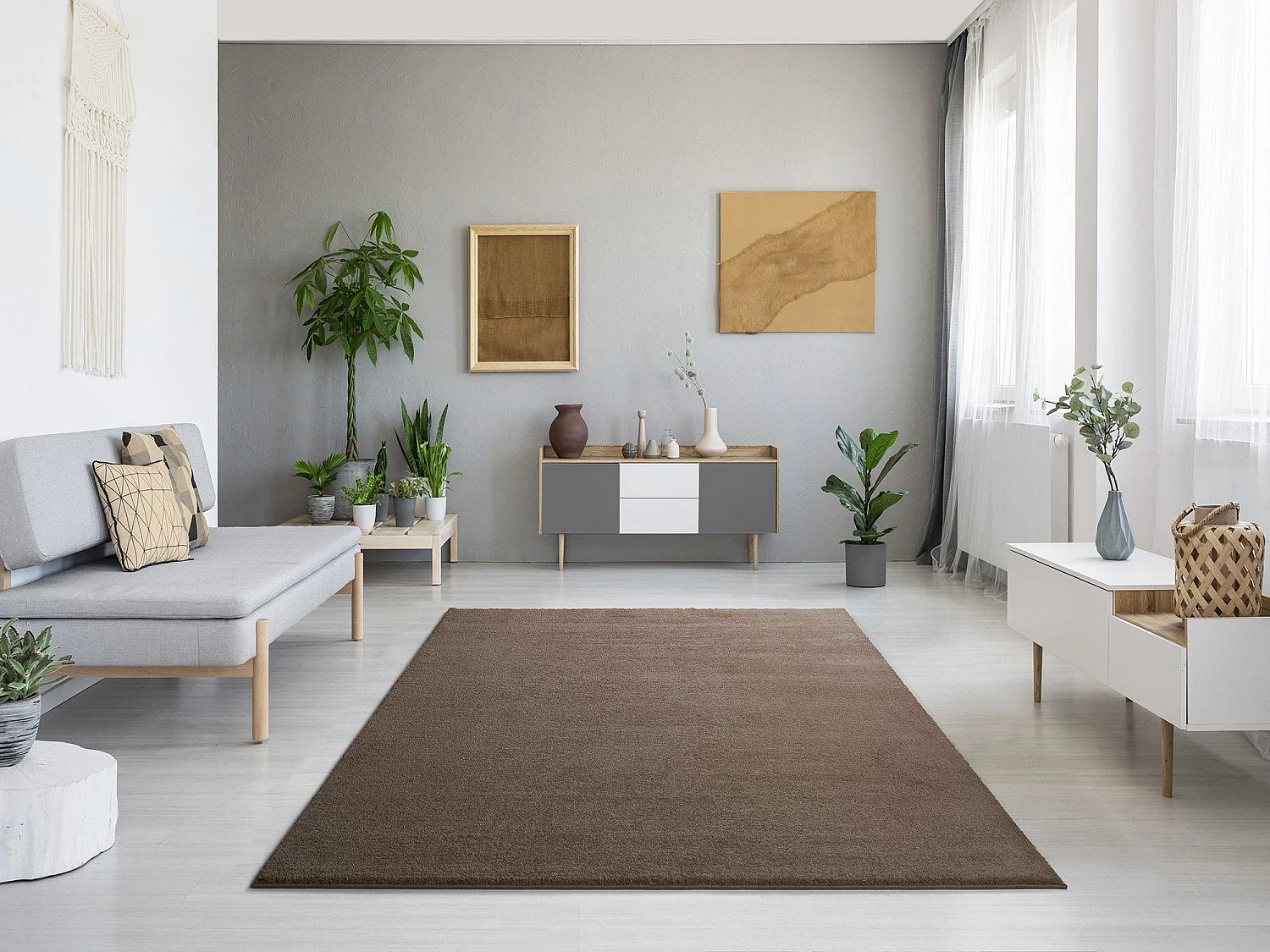 Tapis intérieur - uni - beige - 60 x 120 cm - MONTANA