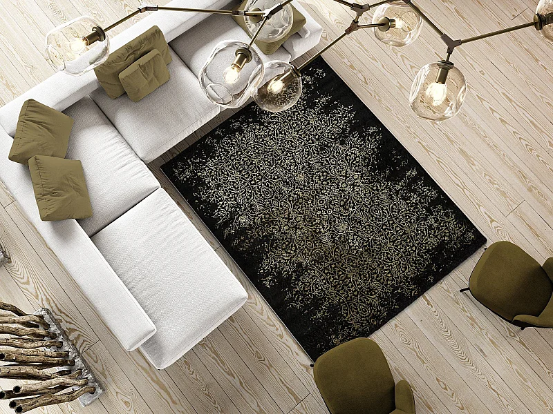 Tappeto interno - astratto - nero - 140 x 200 cm - GOLD