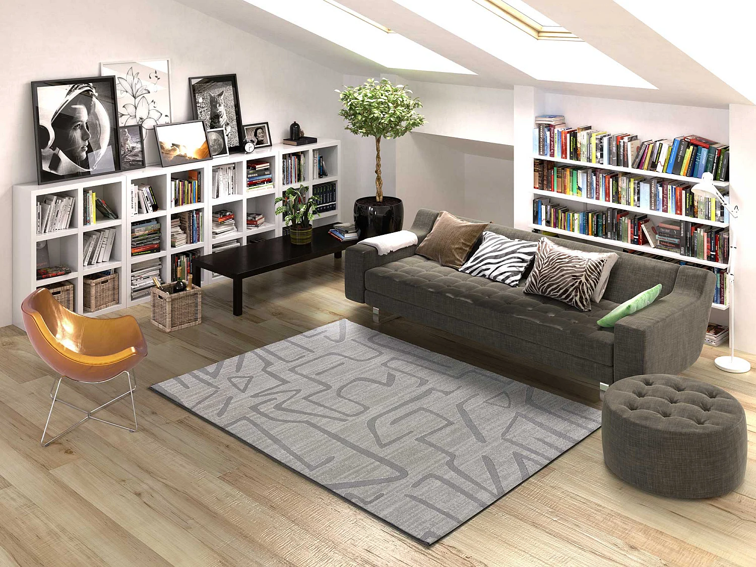 Tappeto interno - astratto - argento - 200 x 300 cm - HL-AFRICA