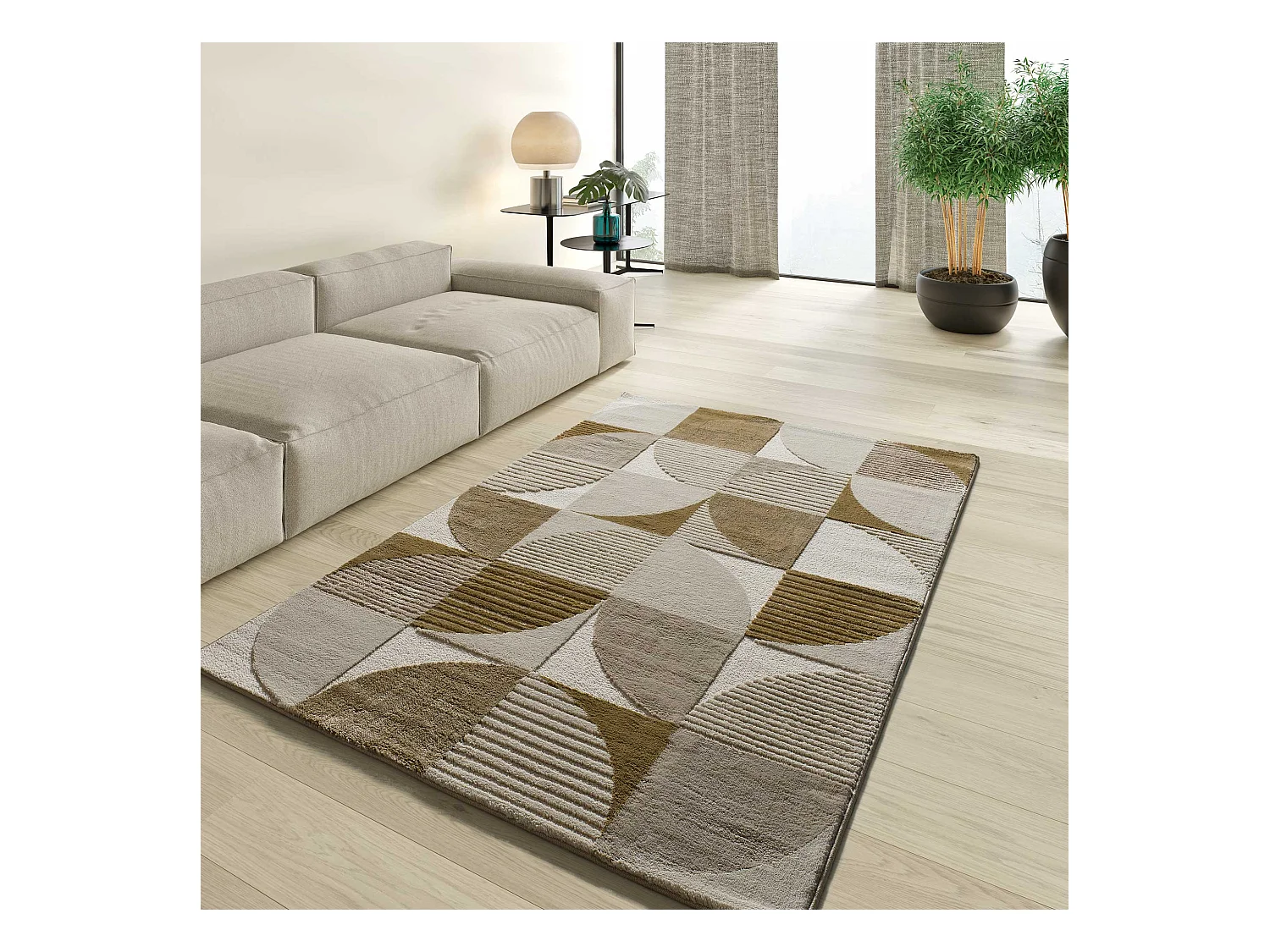 Kurzflorteppiche - geometrisch - mehrfarbig - 140x200 cm - MELFI
