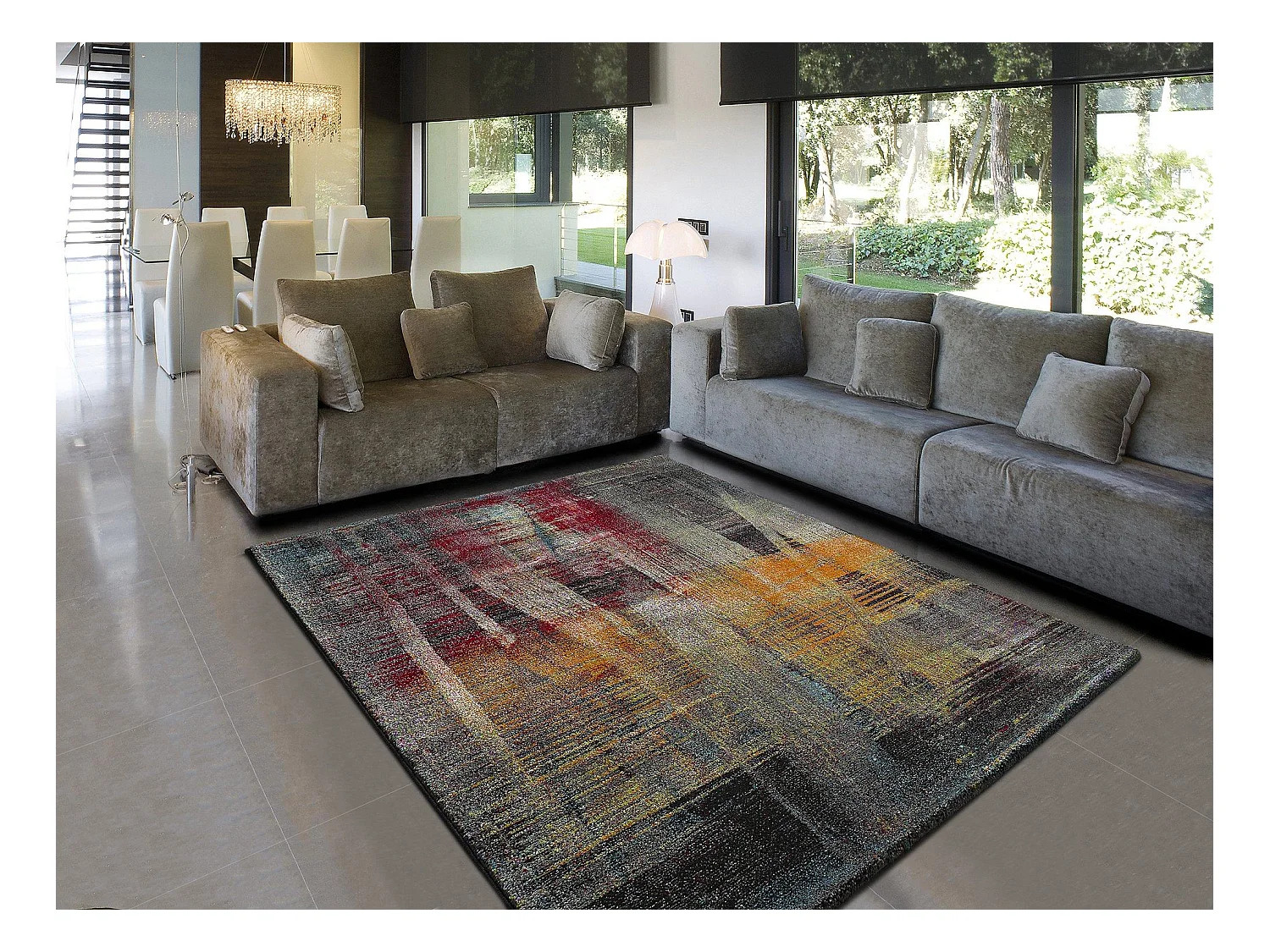 Tapis intérieur - abstrait - multicolore - 160 x 230 cm - BIANCA