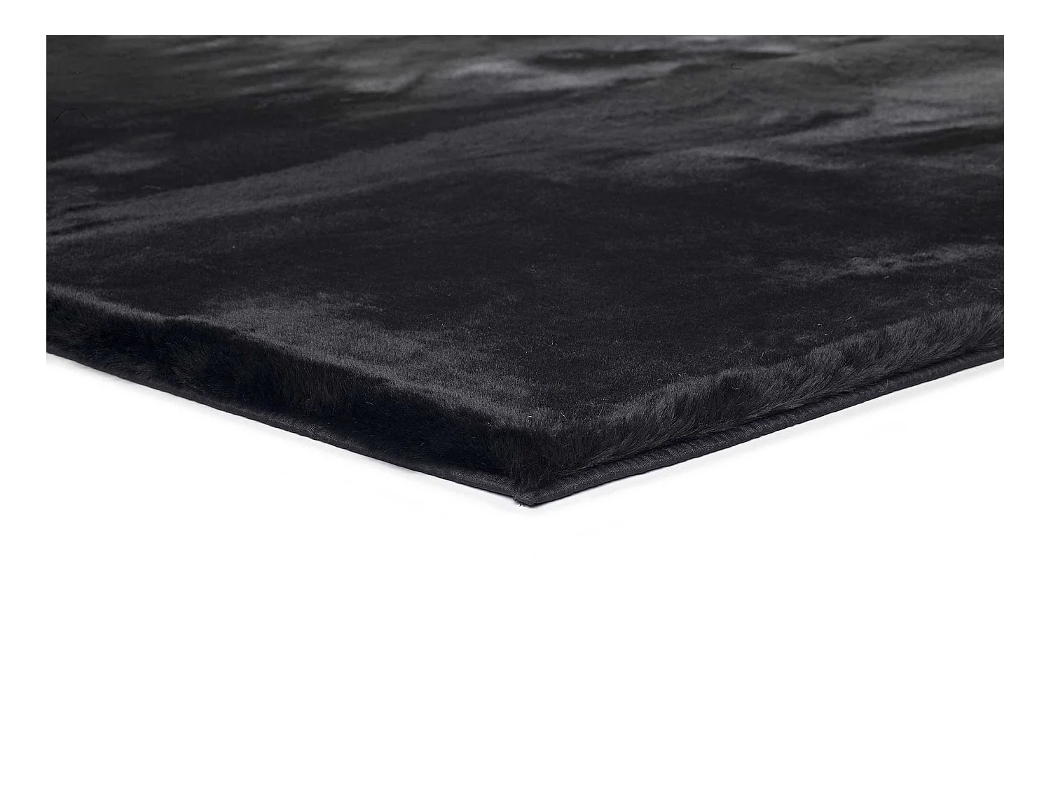 Tapis intérieur - shaggy uni - noir - 160 x 230 cm - FOX