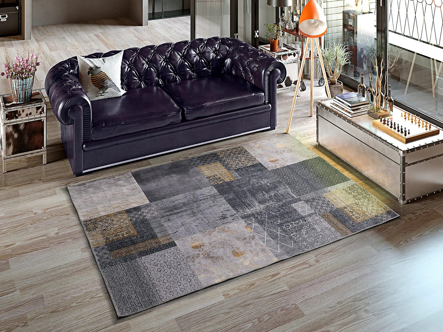 Tappeto interno - astratto - grigio - 120 x 170 cm - NEILA