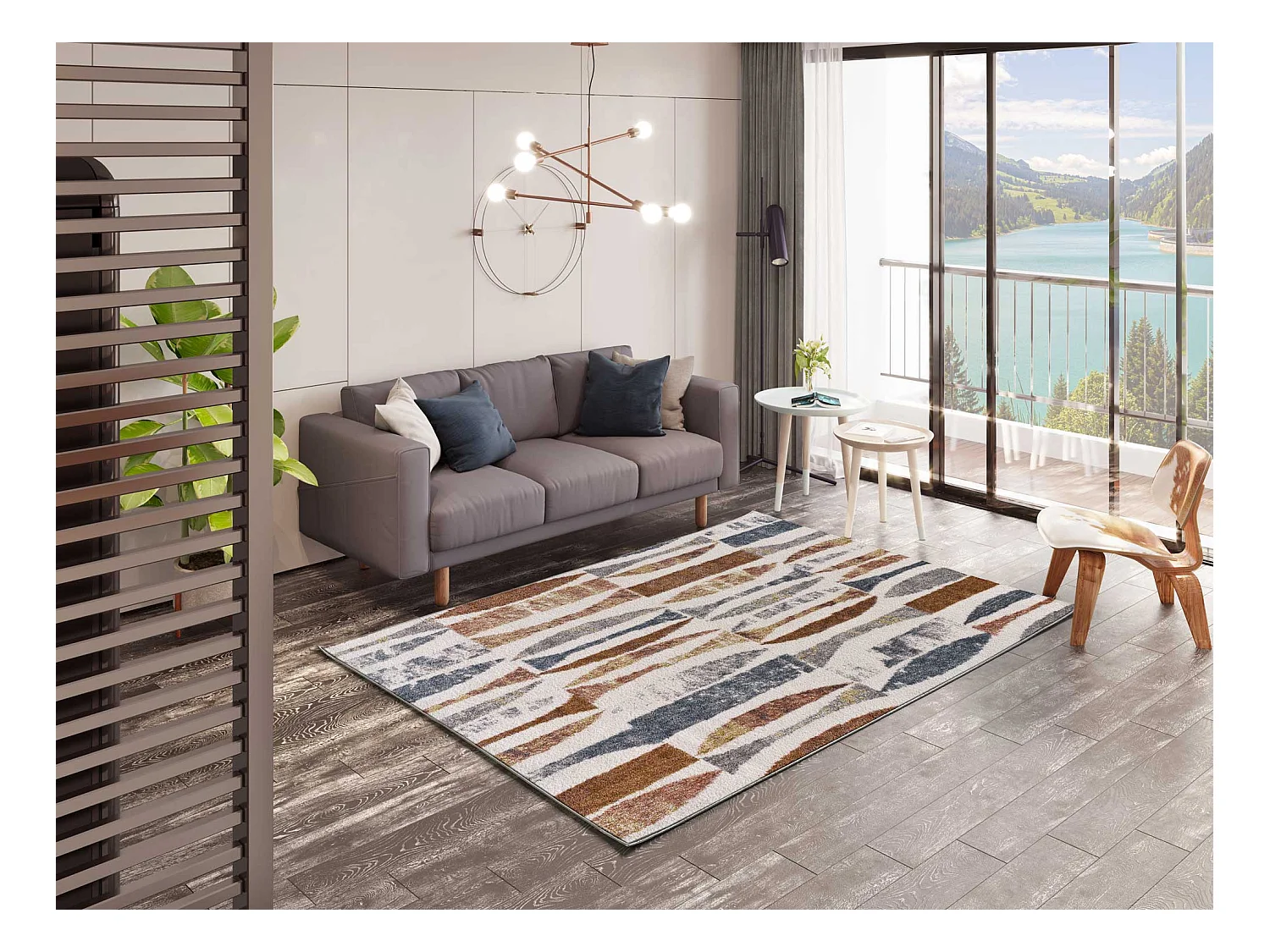 Laagpolig tapijt - modern - veelkleurig - 160x230 cm - PICASSO