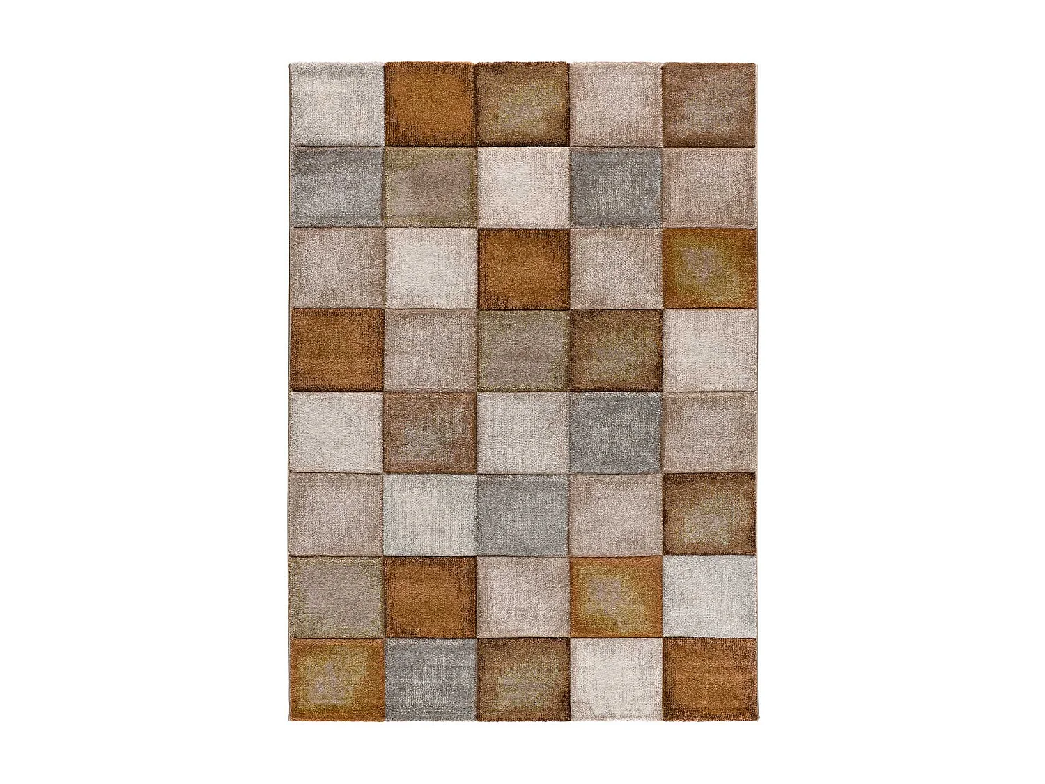 Kurzflorteppiche - geometrisch - rostrot - 120x170 cm - LENA