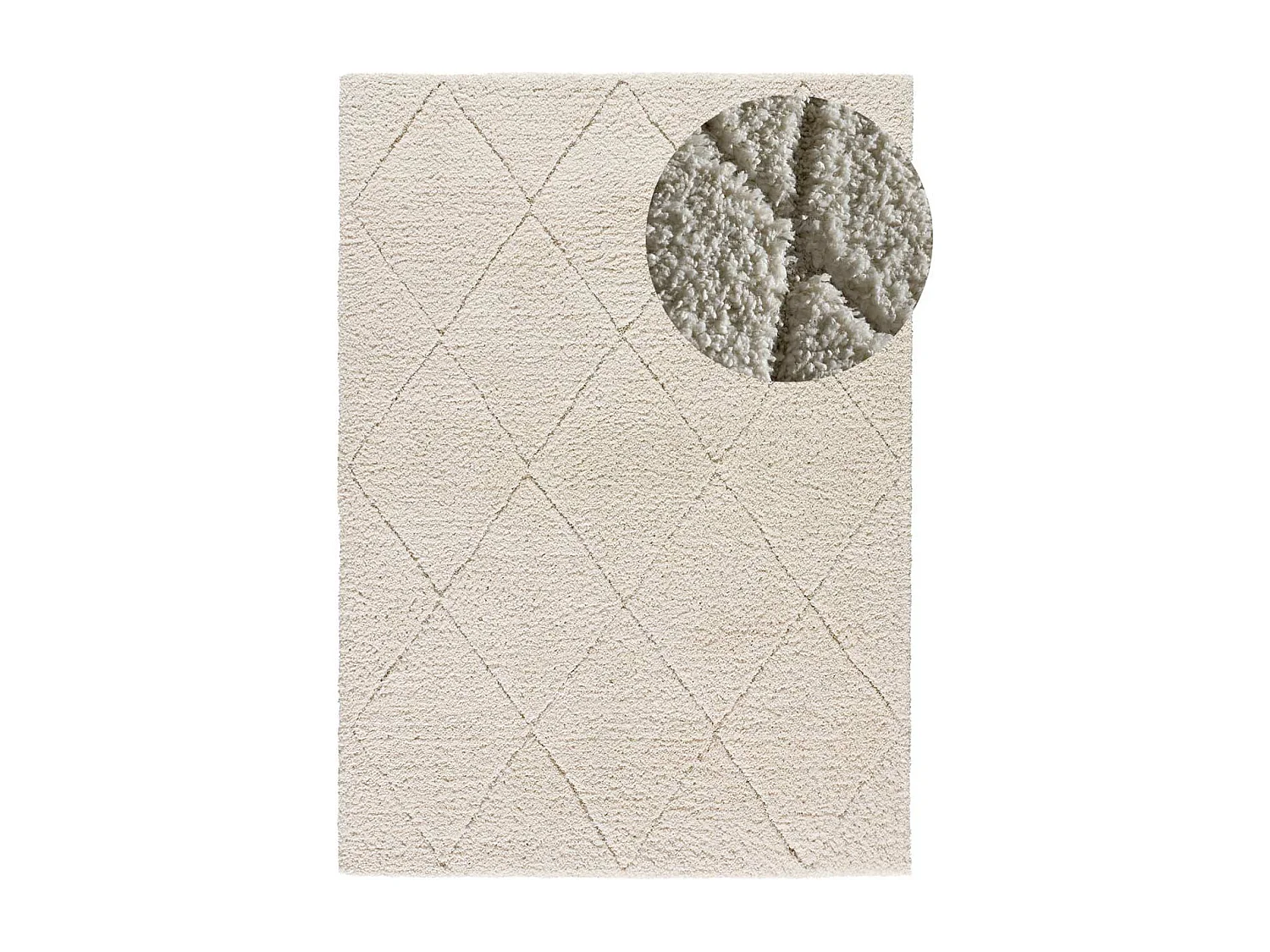 Alfombra interior  - shaggy - blanco - 120 x 170 cm - ATESA