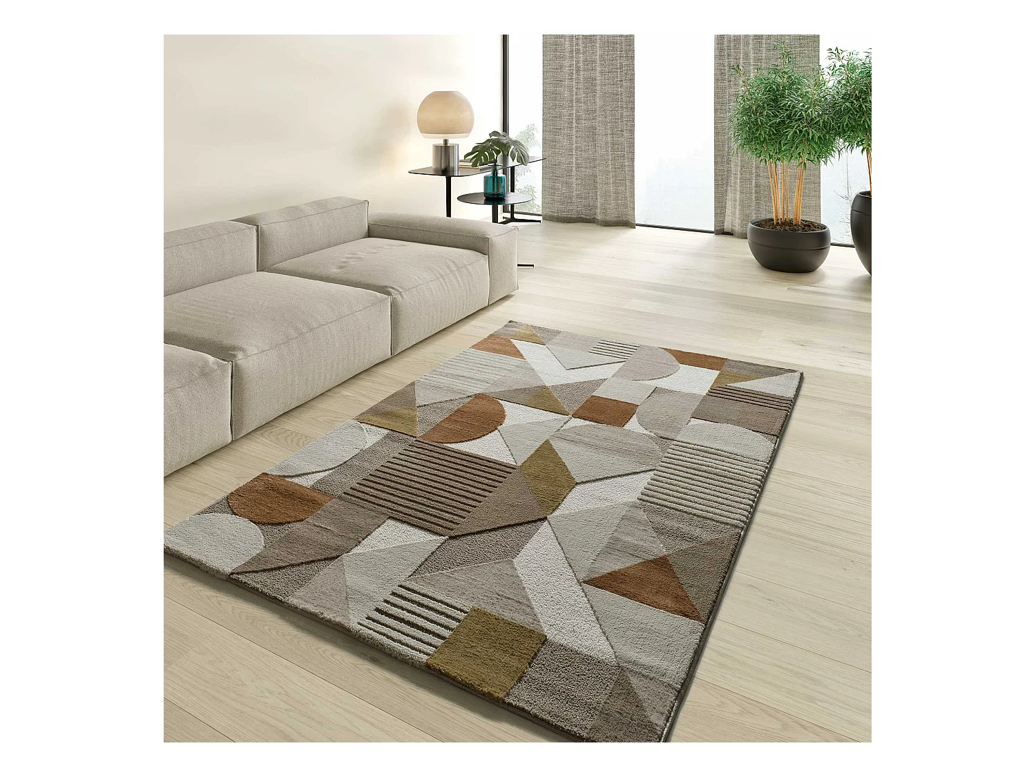 Tapis intérieur - géométrique - multicolore - 140 x 200 cm - MELFI