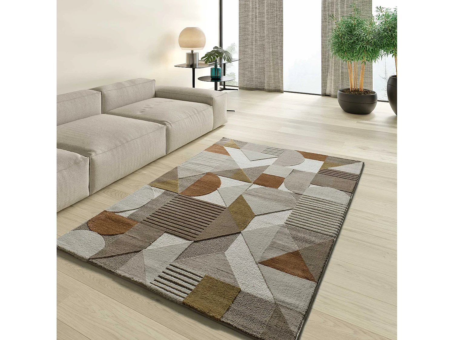Tapis intérieur - géométrique - multicolore - 140 x 200 cm - MELFI