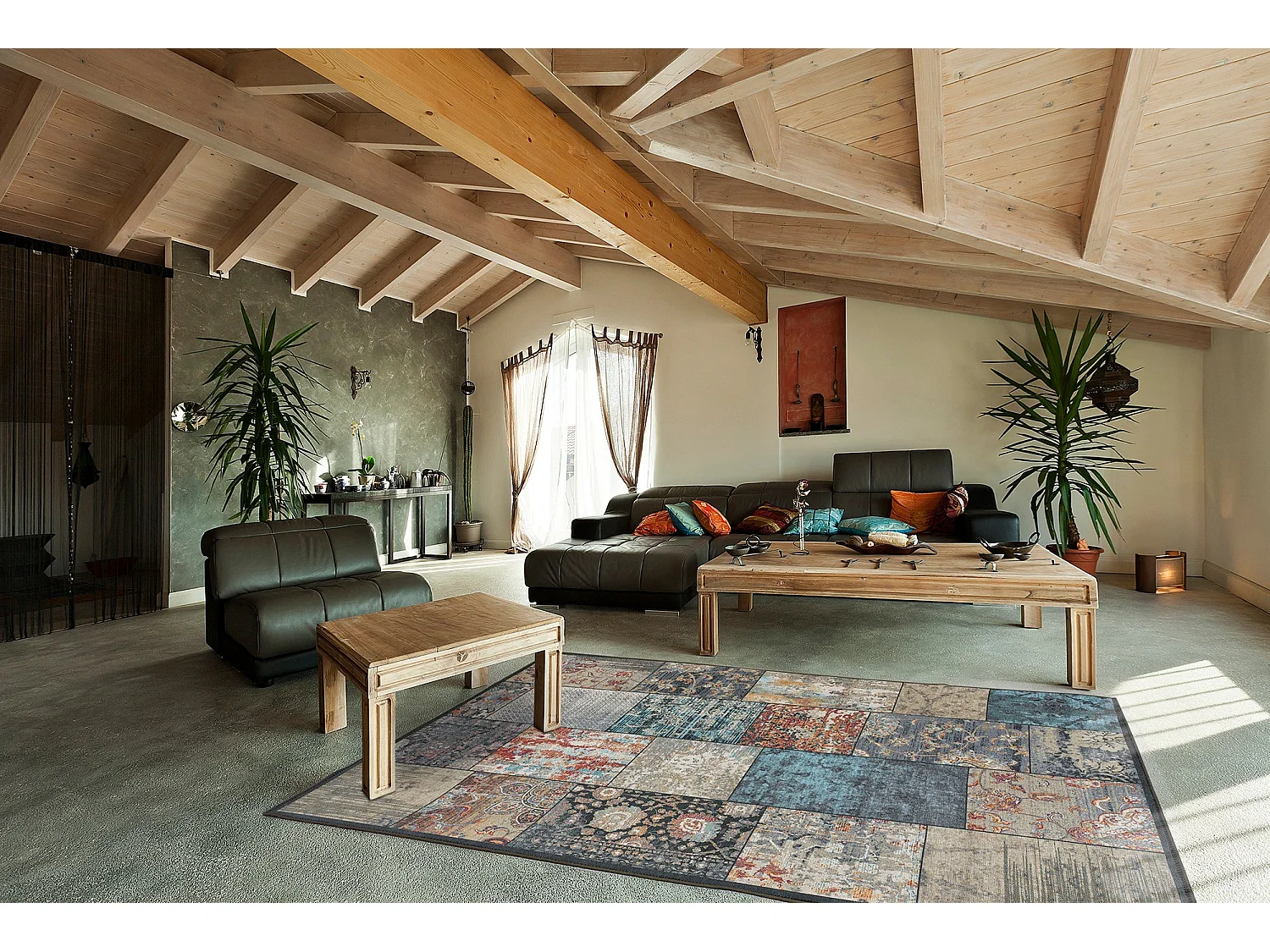 Tapis intérieur - abstrait - multicolore - 140 x 200 cm - NEILA