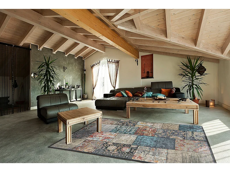 Tapis intérieur - abstrait - multicolore - 140 x 200 cm - NEILA