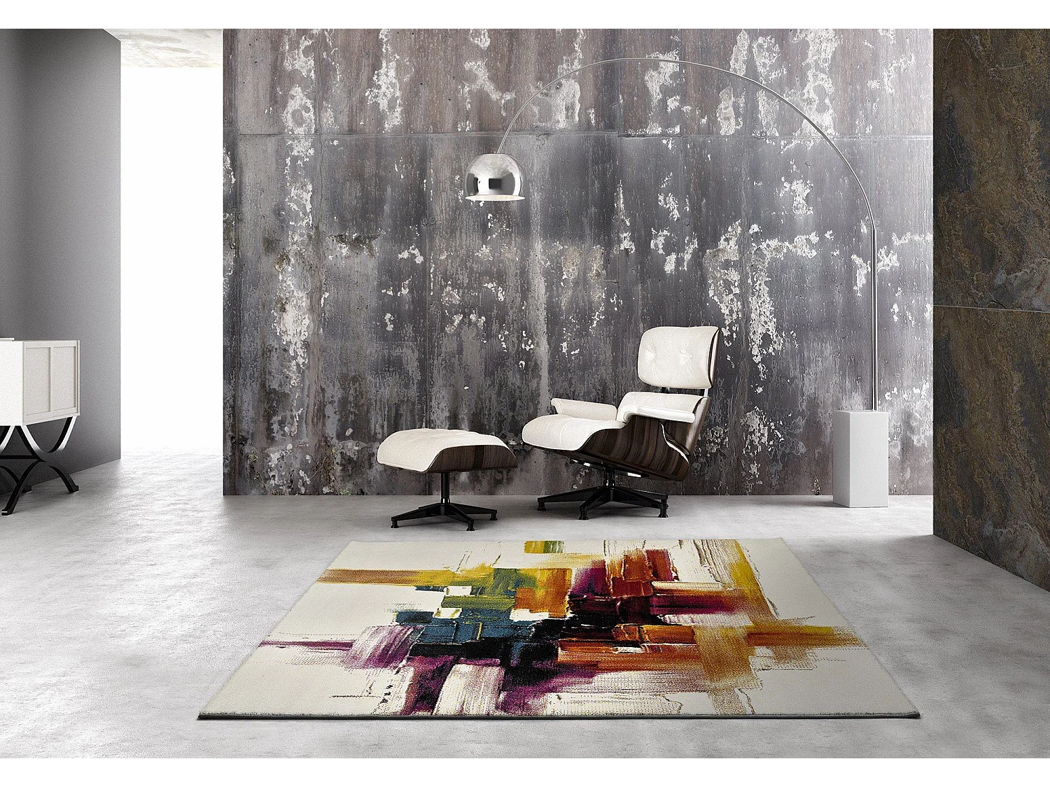 Alfombra interior  - abstracto - multicolor - 140 x 200 cm - BELIS