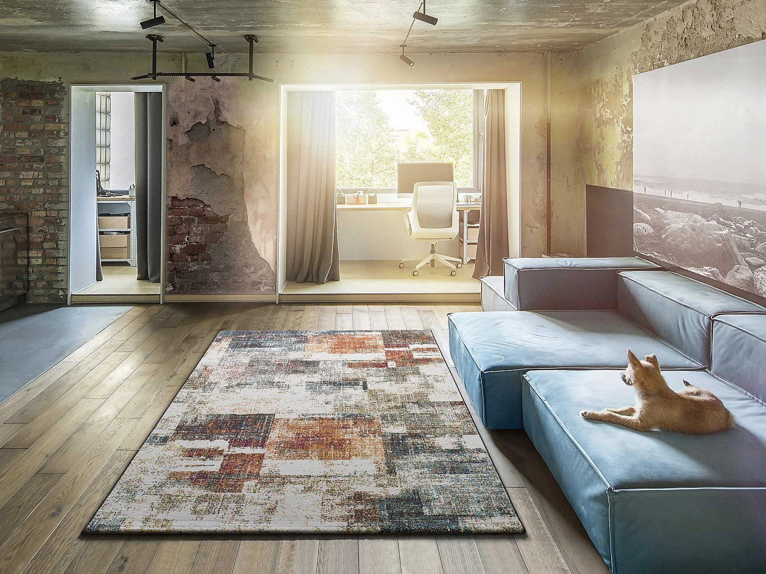 Tapis intérieur - abstrait - multicolore - 60 x 120 cm - PANDORA