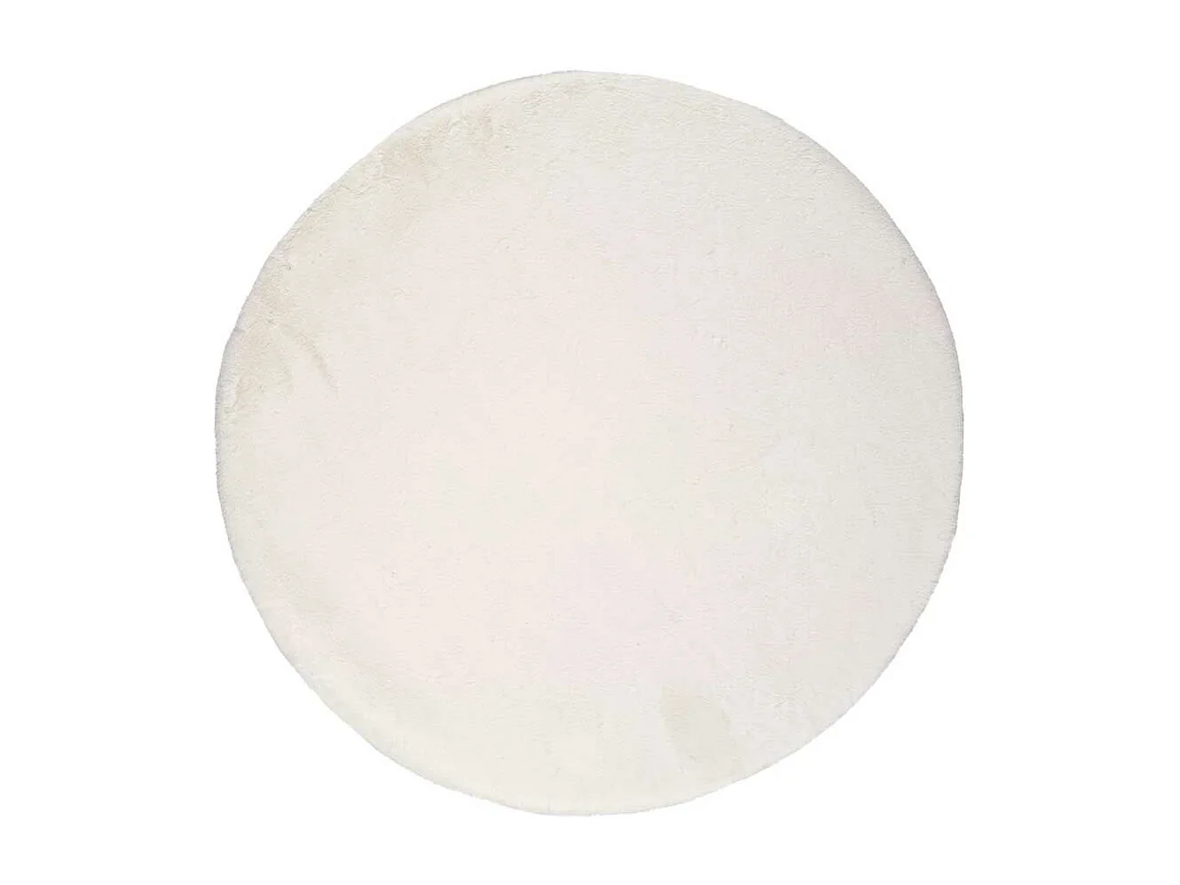 Tapis intérieur rond - shaggy uni - blanc - diam.120 cm - FOX