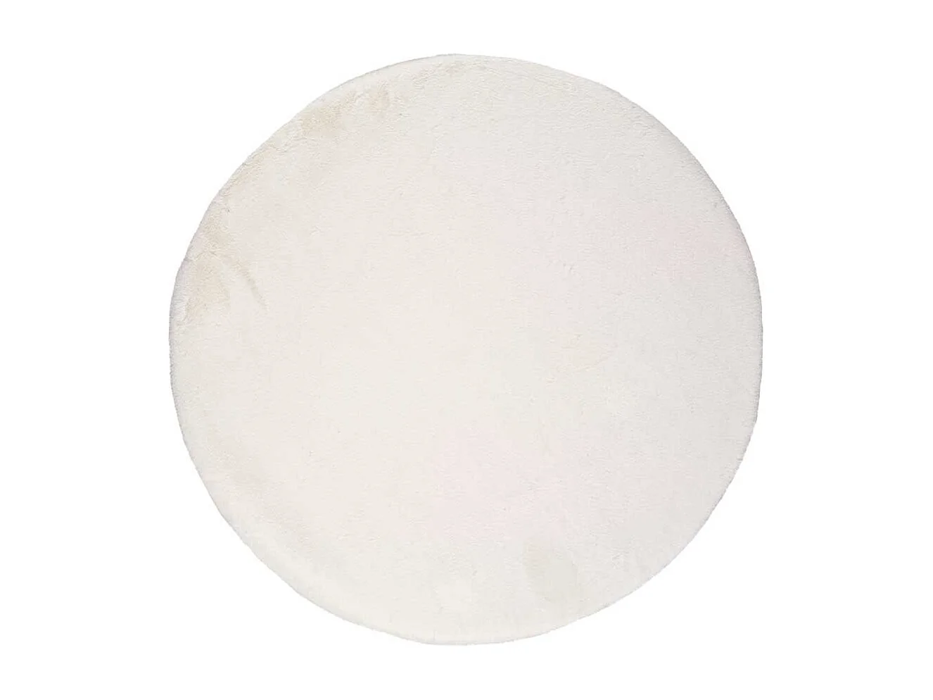 Hochflorteppich - einfarbig shaggy - weiß - D.120 cm - FOX