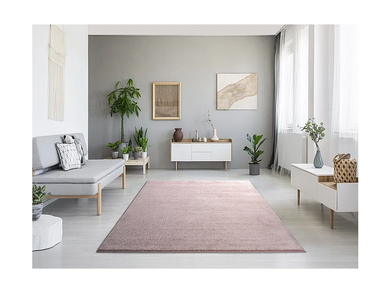 Kurzflorteppiche - Einfarbiger - rosa - 140x200 cm - MONTANA