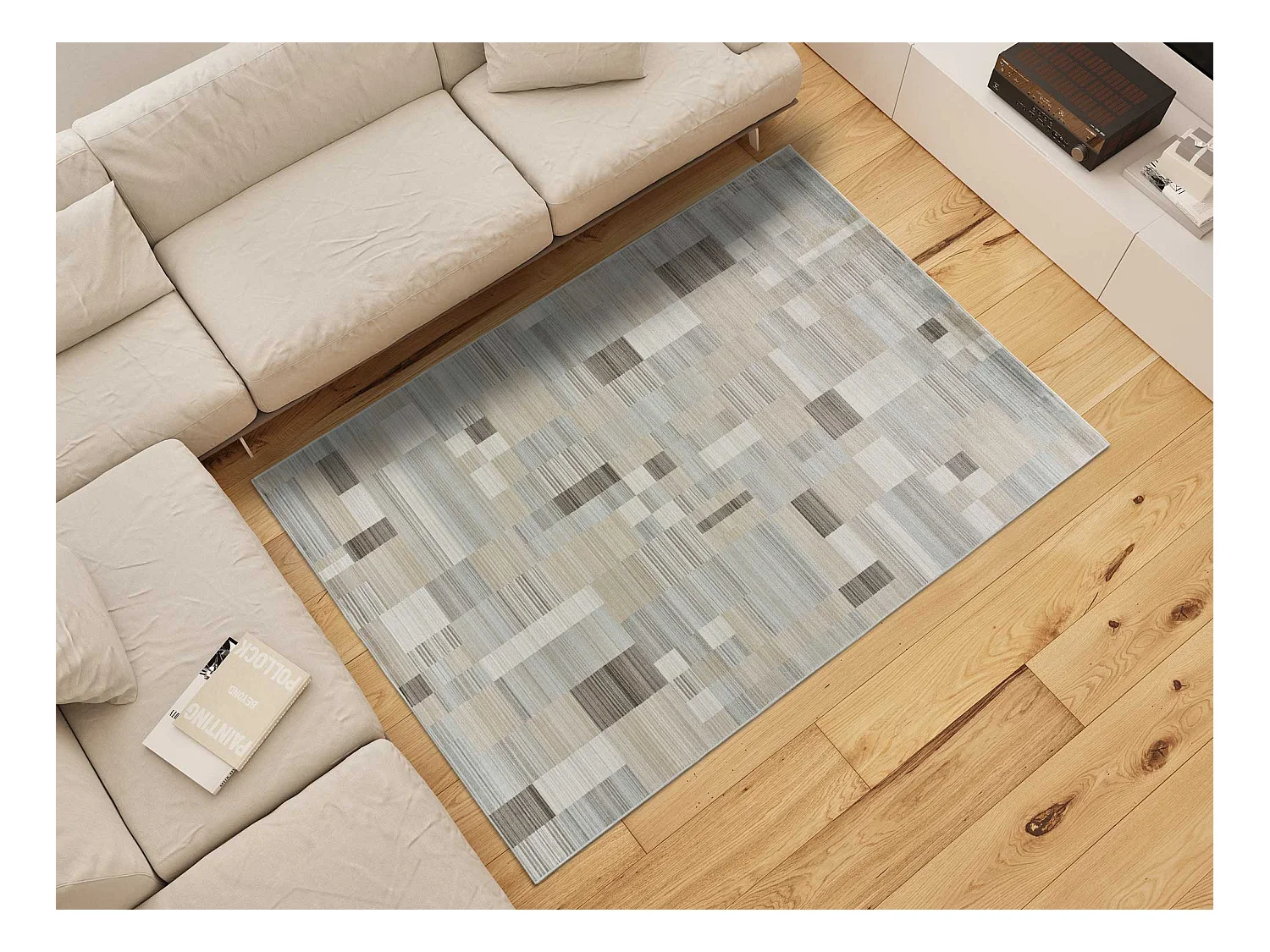 Kurzflorteppiche - geometrisch - beige - 160x230 cm - LEGACY