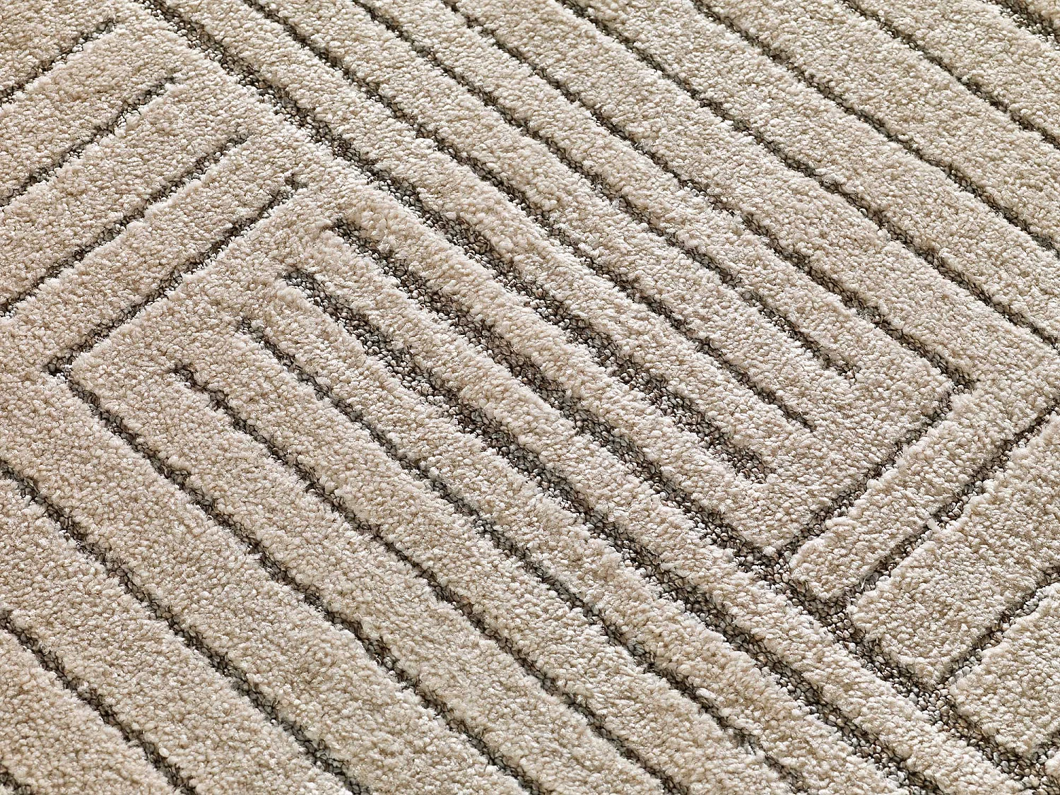 Alfombra interior  - geométrico - beige - 140 x 200 cm - PAULA