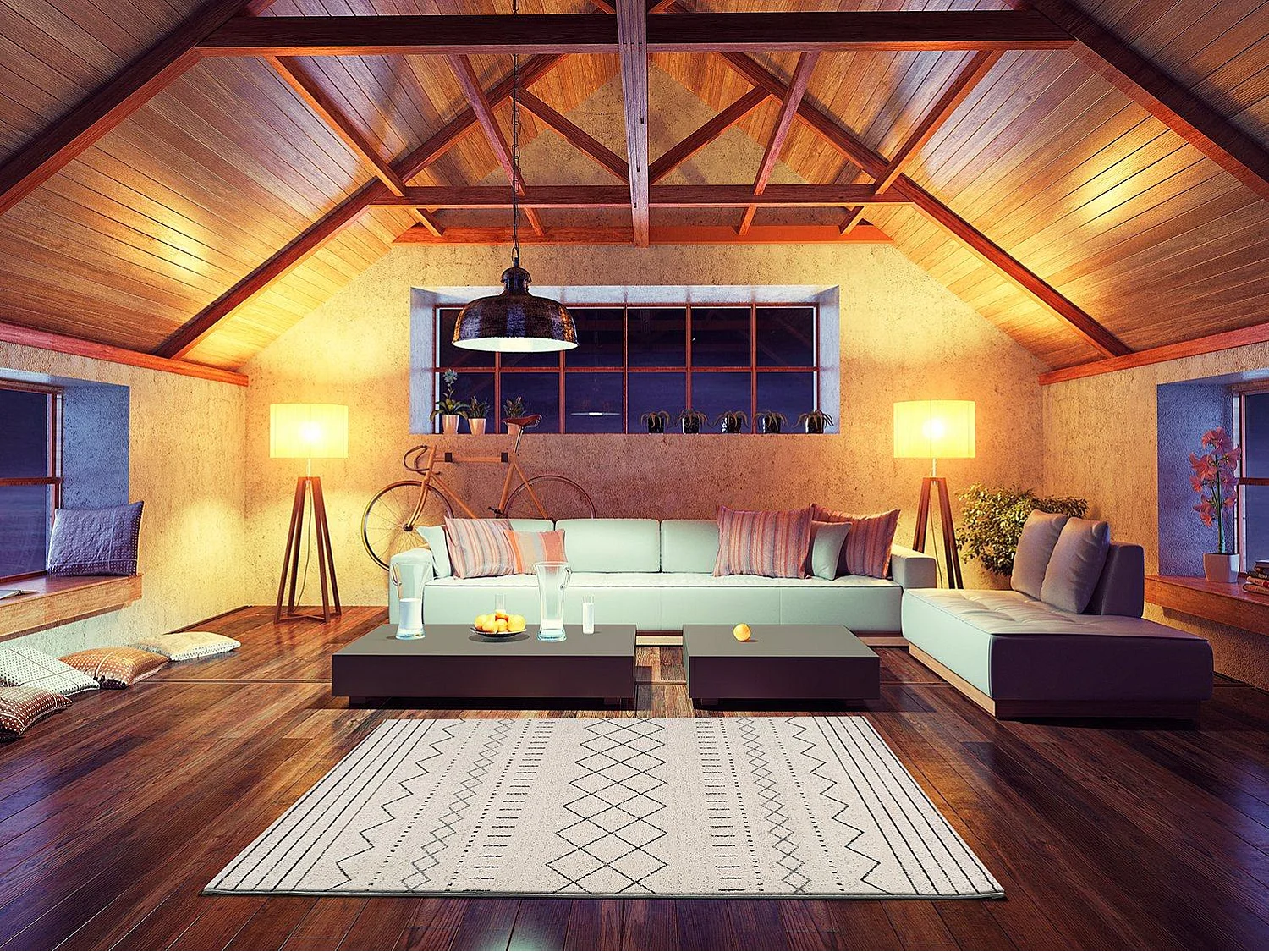 Tapis intérieur - ethnique - blanc - 60 x 120 cm - AKKA