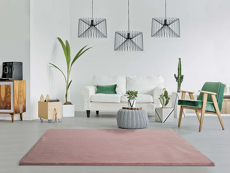 Hochflorteppich - einfarbig shaggy - rosa - 160x230 cm - FOX